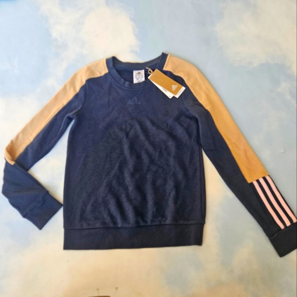Rare Adidas Colorblock Long Sleeve Sweatshirt Crewneck, Pull Over,  Colorful Top